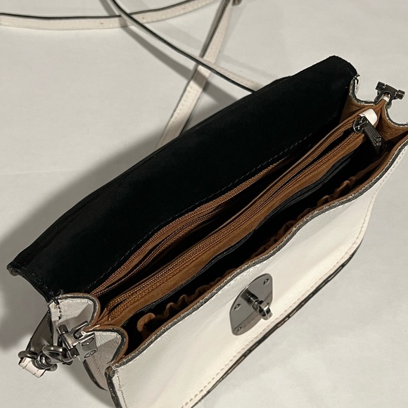 Patricia Nash leather crossbody purse in a black and white colorblock - Picture 4 of 10